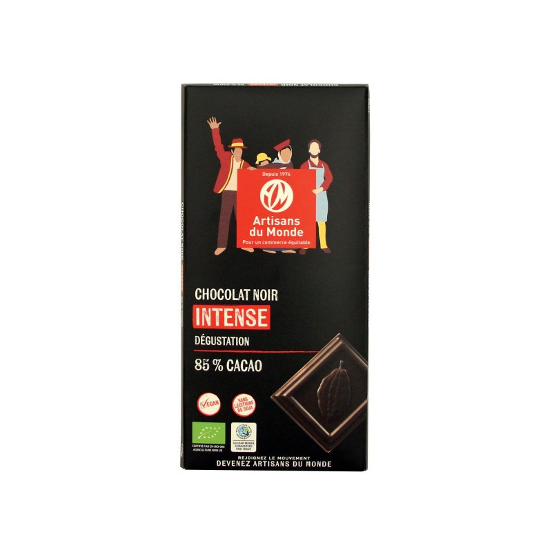 Chocolat noir intense bio, 85% de cacao