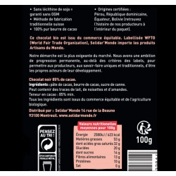 Chocolat noir intense bio, 85% de cacao