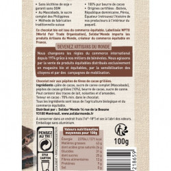 Chocolat noir équitable et bio pépites